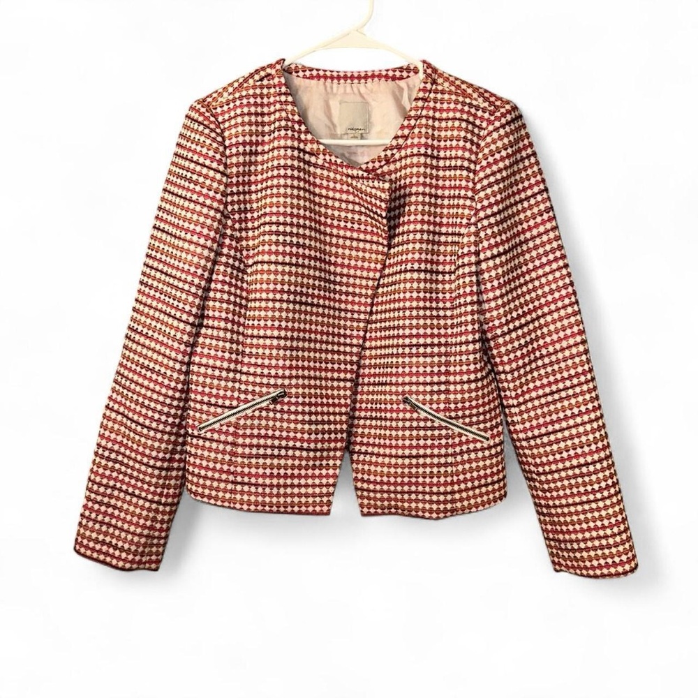 Halogen Women’s M Hot Pink Patterened Lined Jacket Blazer